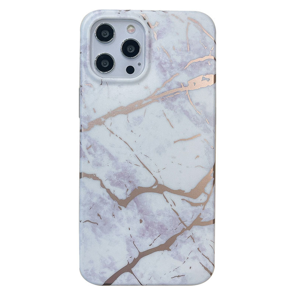 iPhone 12 Pro hoesje - Backcover - Softcase - Marmer - TPU - Wit afbeelding