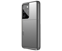 JVS Products Samsung Galaxy S20 hoesje - Backcover - Hardcase - Pasjeshouder - Portemonnee - Shockproof - TPU - Grijs