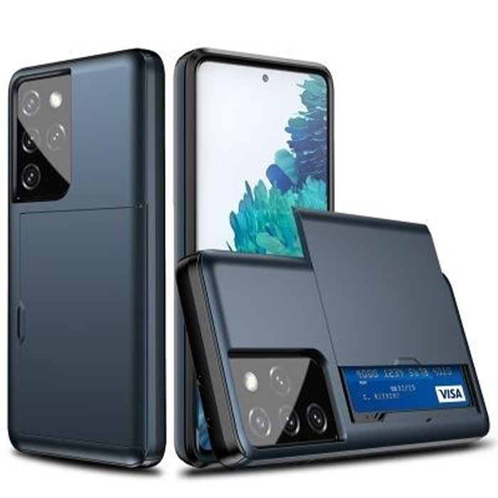 JVS Products iPhone 11 Pro Max hoesje - Backcover - Hardcase - Pasjeshouder - Portemonnee - Shockproof - TPU - Marineblauw