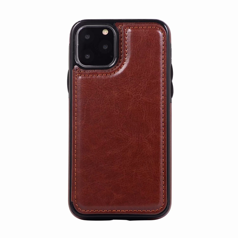 JVS Products iPhone 11 hoesje - Backcover - Pasjeshouder - Portemonnee - Kunstleer - Bruin