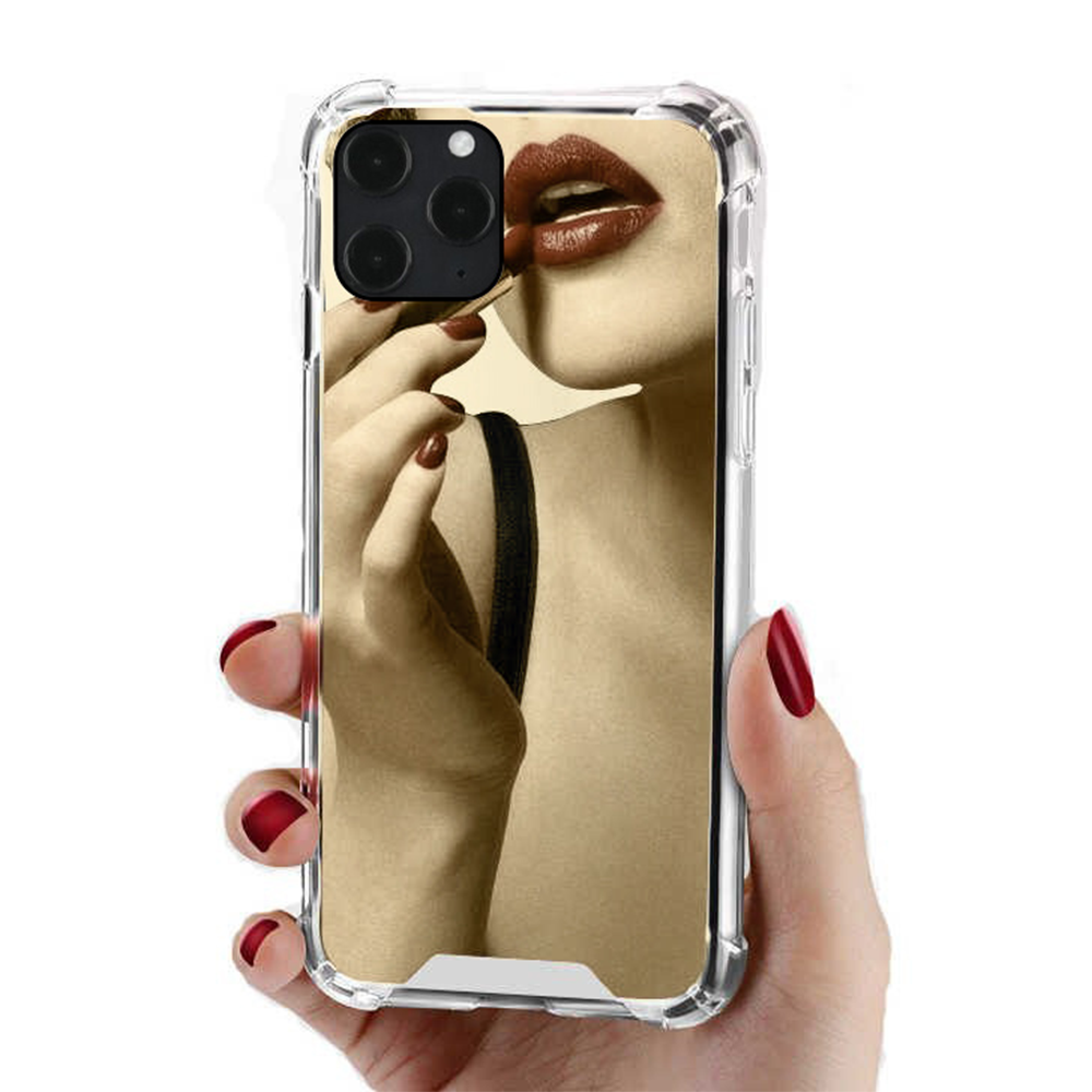 iPhone 8 hoesje - Backcover - Hardcase - Spiegel - TPU - Goud afbeelding