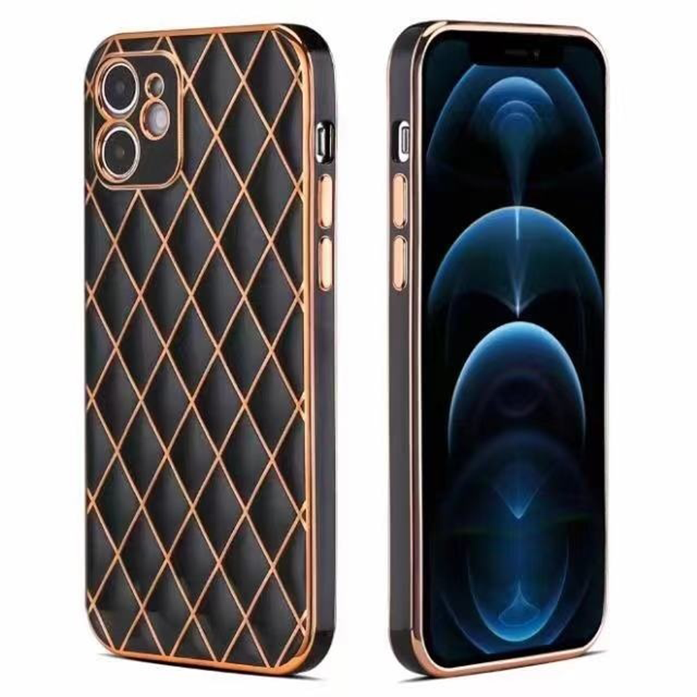 iPhone 7 hoesje - Backcover - Ruitpatroon - Siliconen - Zwart afbeelding