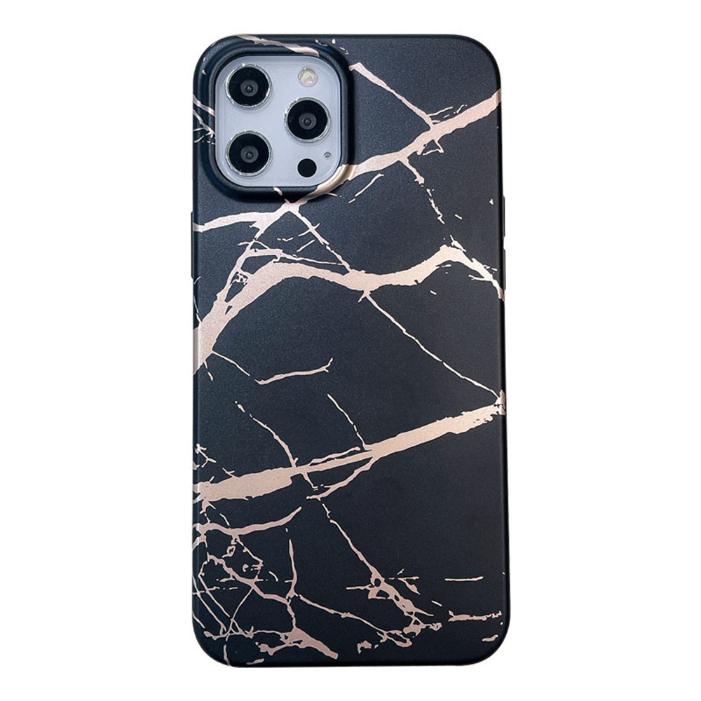 iPhone 7 hoesje - Backcover - Softcase - Marmer - TPU - Zwart afbeelding