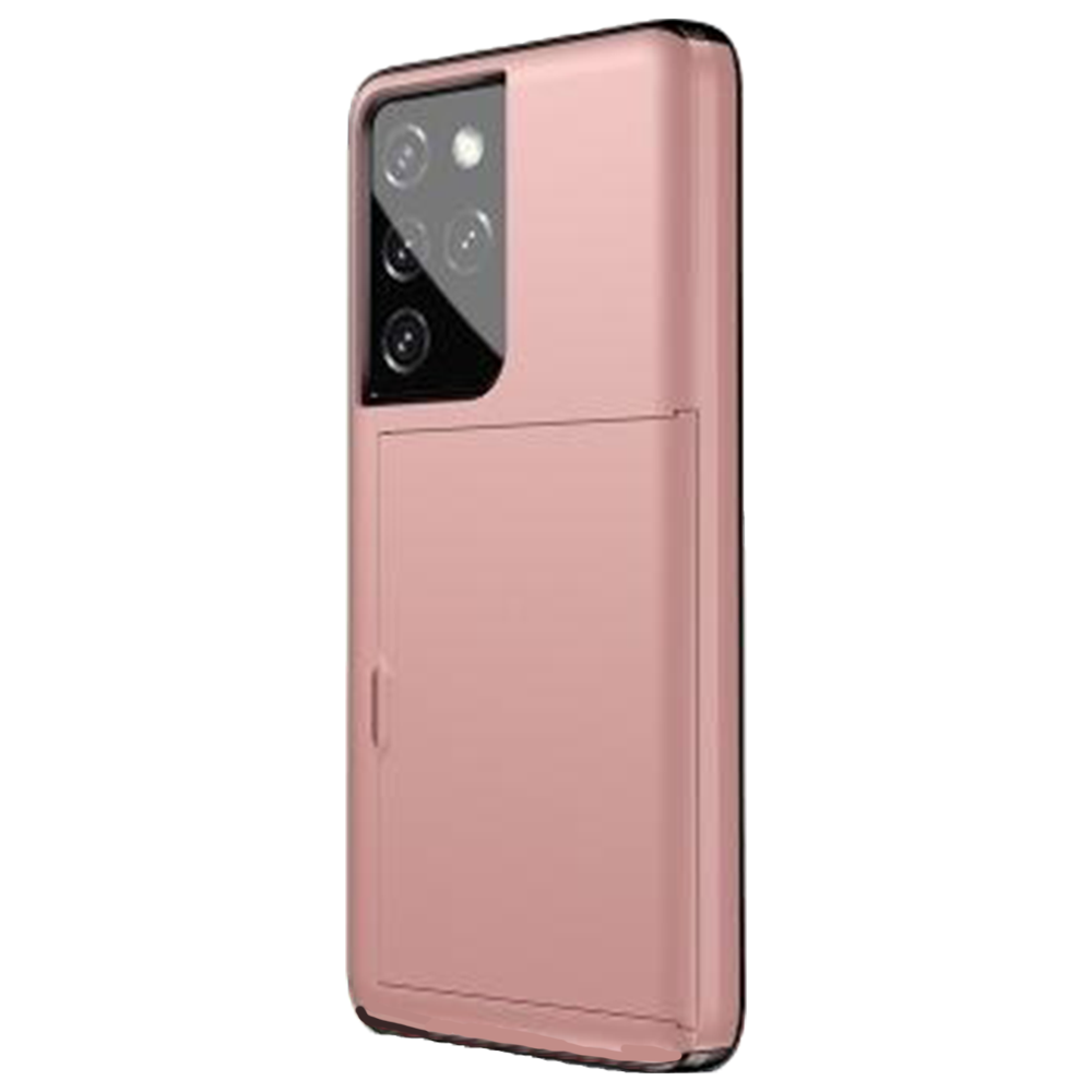 iPhone X hoesje - Backcover - Hardcase - Pasjeshouder - Portemonnee - Shockproof - TPU - Rose Goud afbeelding