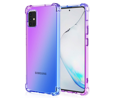 JVS Products Samsung Galaxy S23 Ultra hoesje - Backcover - Extra dun - Transparant - Tweekleurig - TPU - Paars/Blauw