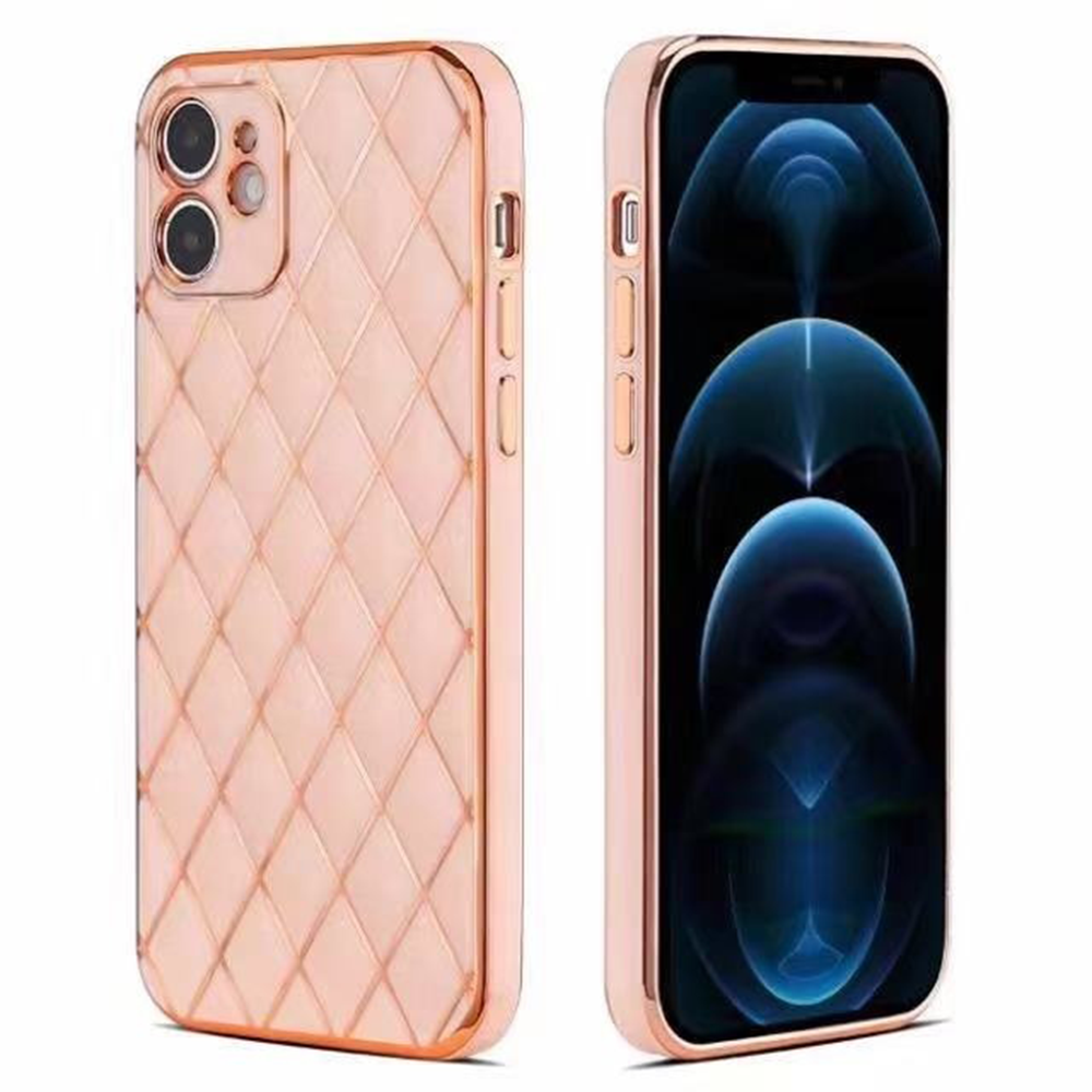 Samsung Galaxy S21 Plus hoesje - Backcover - Ruitpatroon - Siliconen - Roze afbeelding