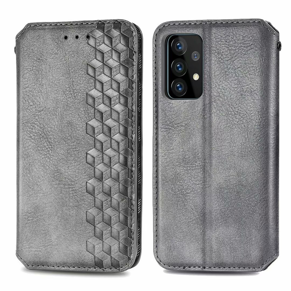 Google Pixel 7 Pro hoesje - Bookcase - Pasjeshouder - Portemonnee - Diamantpatroon - Kunstleer - Grijs afbeelding
