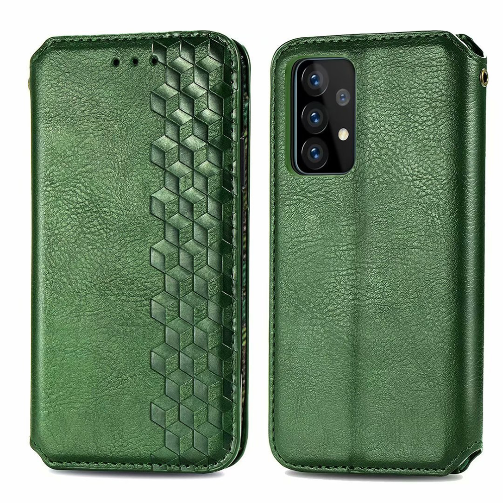Samsung Galaxy A52S hoesje - Bookcase - Pasjeshouder - Portemonnee - Diamantpatroon - Kunstleer - Groen afbeelding