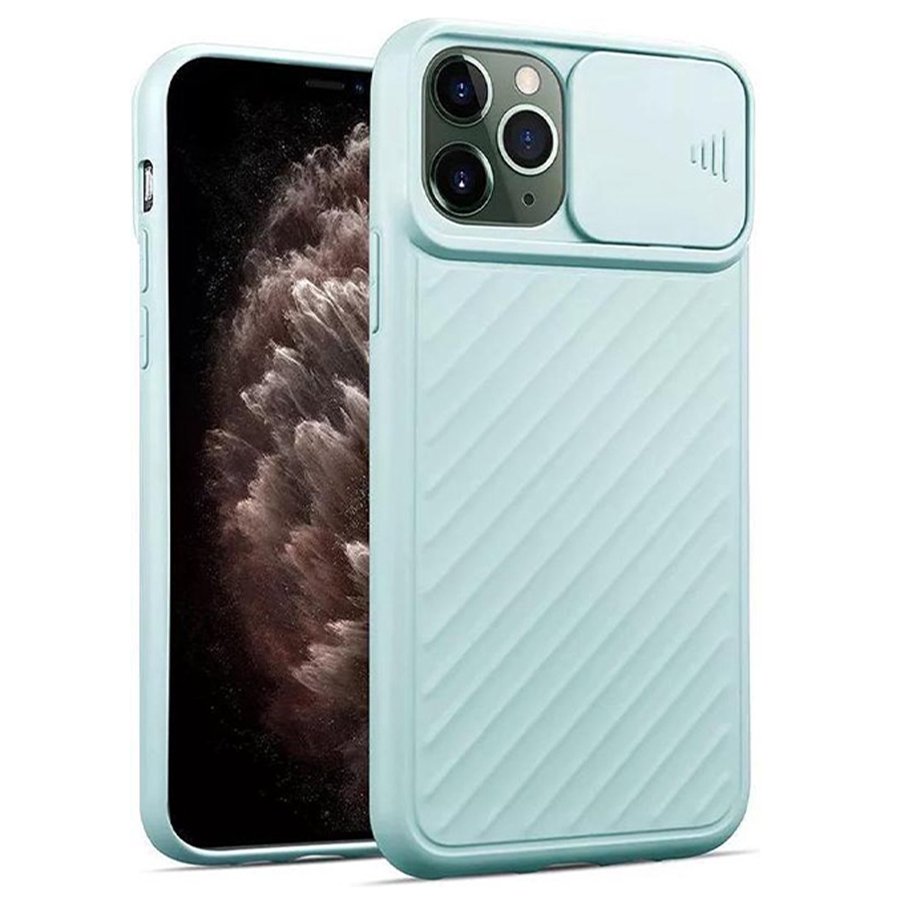 iPhone 12 Pro Max hoesje - Backcover - Camerabescherming - TPU - Lichtblauw afbeelding