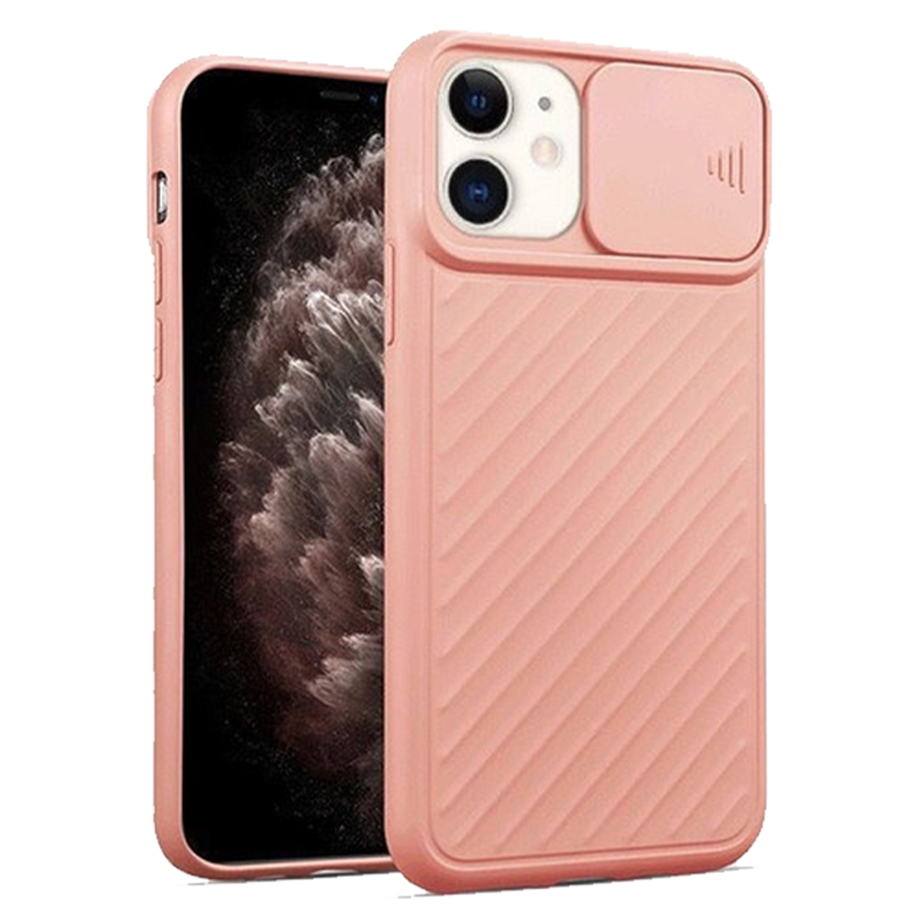 iPhone X hoesje - Backcover - Camerabescherming - TPU - Zalmroze afbeelding