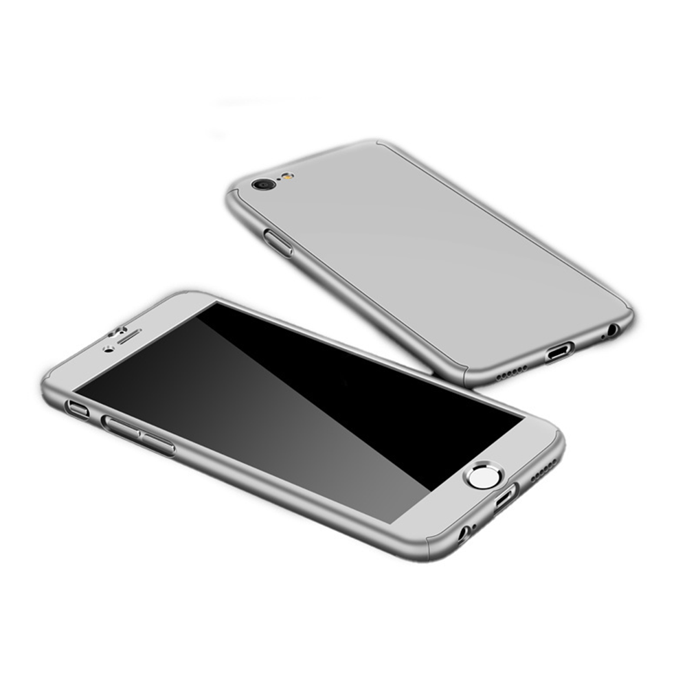 iPhone XR hoesje - Full body - 2 delig - Backcover - Kunststof - Zilver afbeelding