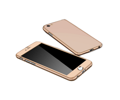 JVS Products iPhone 7 hoesje - Full body - 2 delig - Backcover - Kunststof - Goud