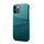iPhone 12 hoesje - Backcover - Pasjeshouder - Portemonnee - Kunstleer - Turquoise