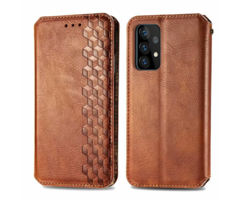 JVS Products iPhone 12 hoesje - Bookcase - Pasjeshouder - Portemonnee - Diamantpatroon - Kunstleer - Bruin