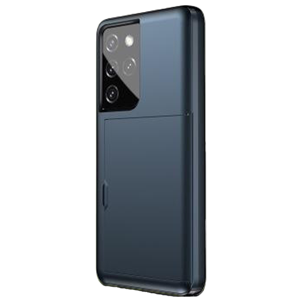 iPhone SE 2020 hoesje - Backcover - Hardcase - Pasjeshouder - Portemonnee - Shockproof - TPU - Marineblauw afbeelding