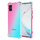 iPhone 12 Mini hoesje - Backcover - Extra dun - Transparant - Tweekleurig - TPU - Roze/Turquoise
