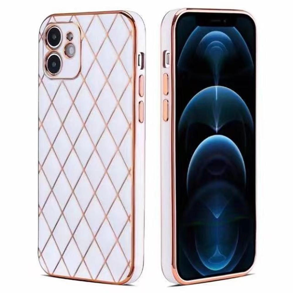 iPhone 7 hoesje - Backcover - Ruitpatroon - Siliconen - Wit afbeelding