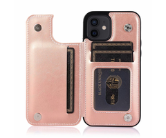 JVS Products iPhone SE 2022 hoesje - Backcover - Pasjeshouder - Portemonnee - Kunstleer - Rose Goud