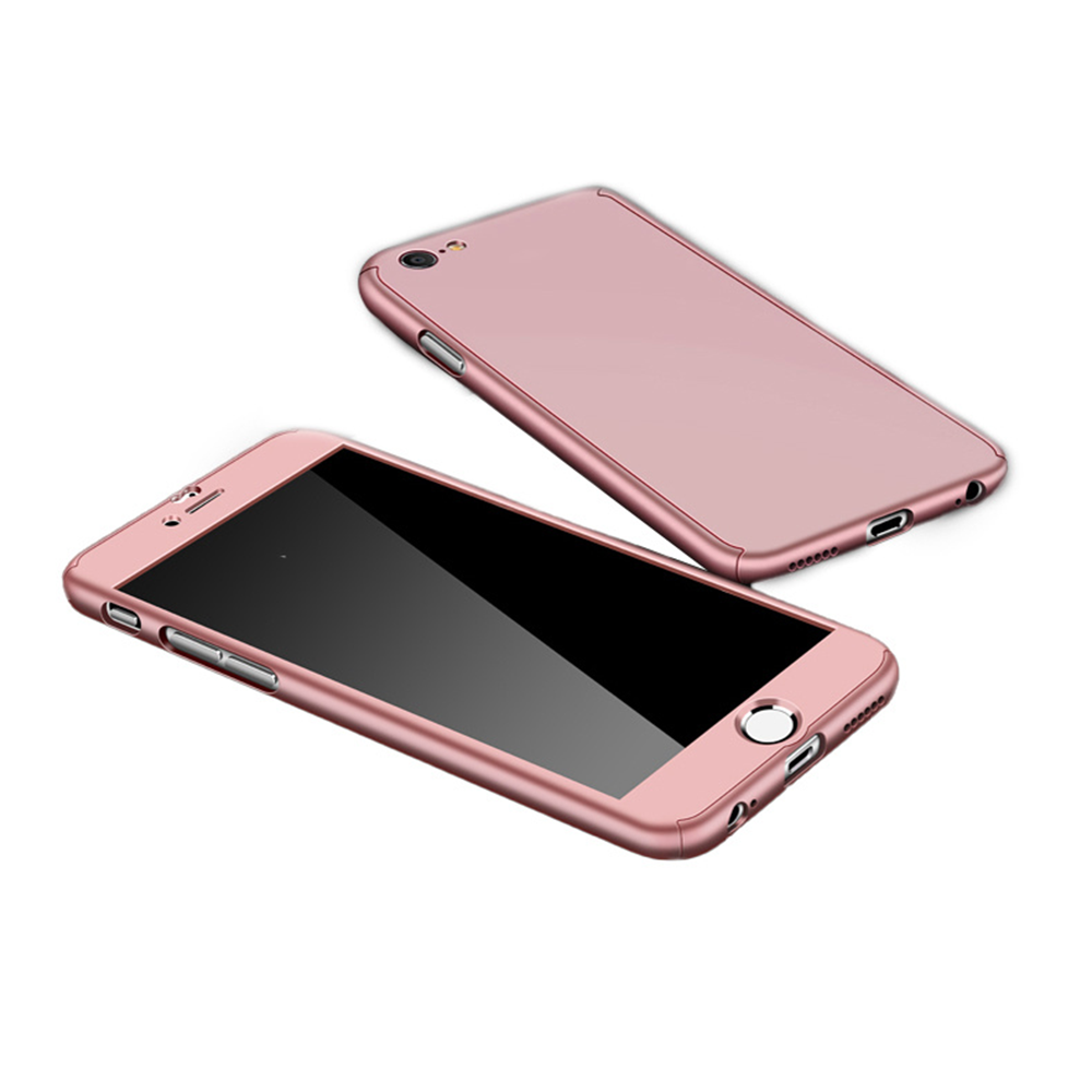 iPhone X hoesje - Full body - 2 delig - Backcover - Kunststof - Rose Goud afbeelding
