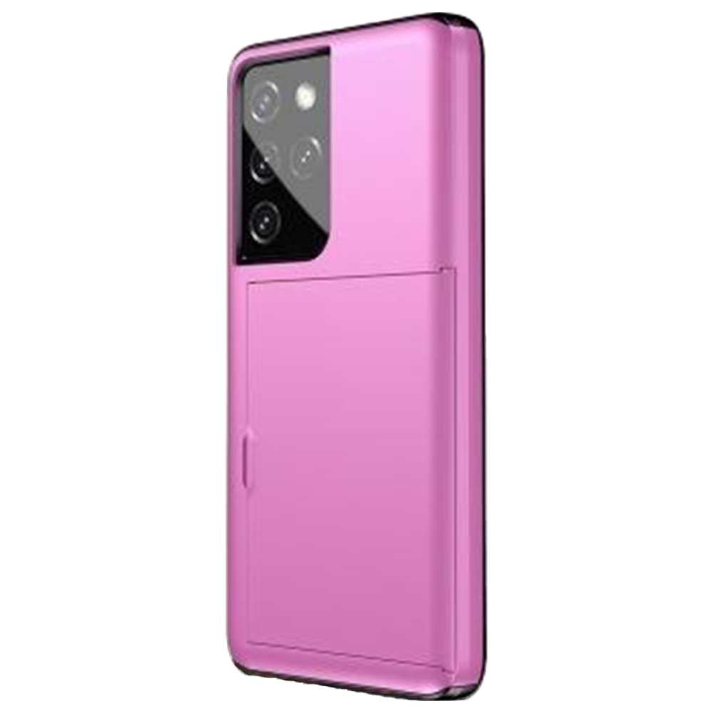 Samsung Galaxy S22 Plus hoesje - Backcover - Hardcase - Pasjeshouder - Portemonnee - Shockproof - TPU - Roze afbeelding