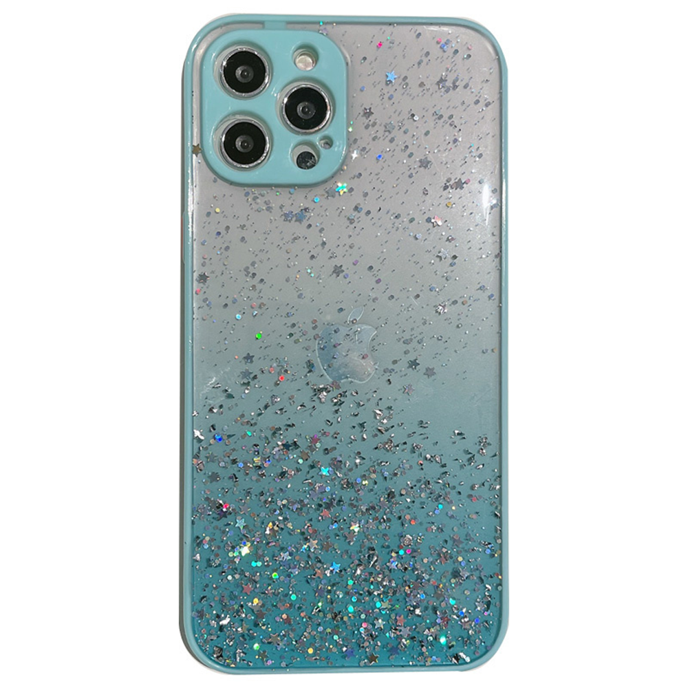Samsung Galaxy S22 hoesje - Backcover - Camerabescherming - Glitter - TPU - Lichtblauw afbeelding