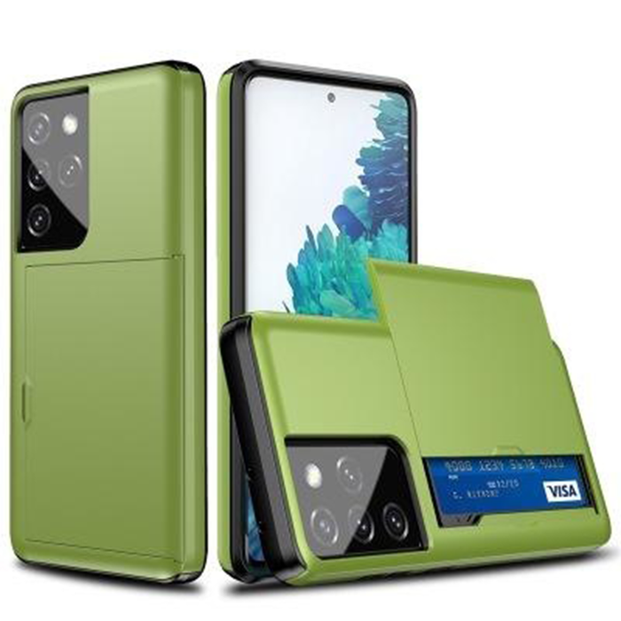 JVS Products iPhone 11 hoesje - Backcover - Hardcase - Pasjeshouder - Portemonnee - Shockproof - TPU - Lichtgroen