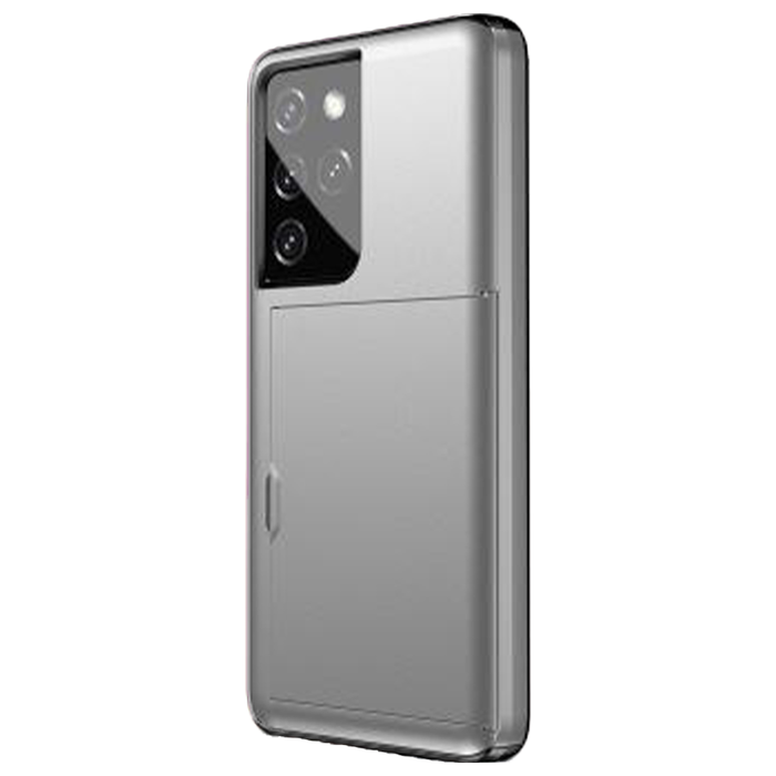 JVS Products Samsung Galaxy S23 hoesje - Backcover - Hardcase - Pasjeshouder - Portemonnee - Shockproof - TPU - Zilver