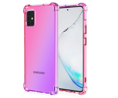 JVS Products Samsung Galaxy A21S hoesje - Backcover - Extra dun - Transparant - Tweekleurig - TPU - Roze/Paars