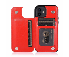 JVS Products iPhone 13 hoesje - Backcover - Pasjeshouder - Portemonnee - Kunstleer - Rood