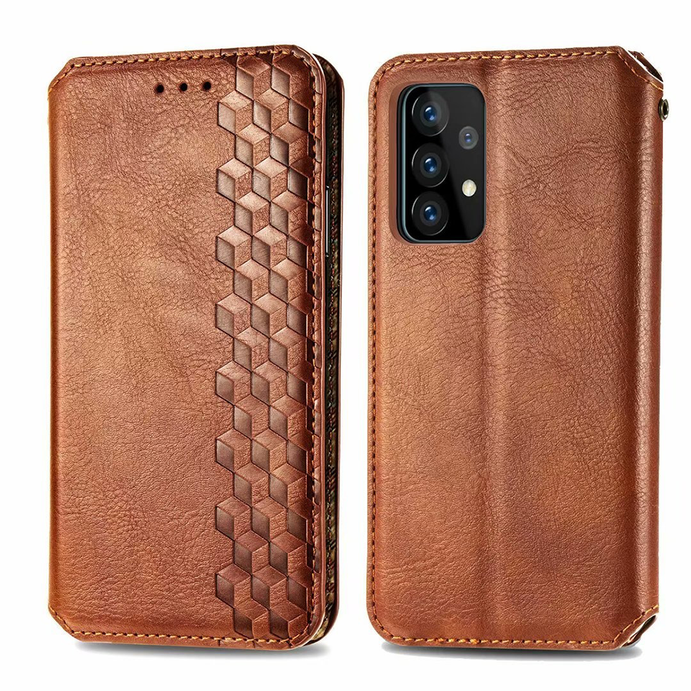 iPhone 13 Pro Max hoesje - Bookcase - Pasjeshouder - Portemonnee - Diamantpatroon - Kunstleer - Bruin afbeelding