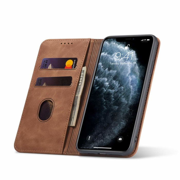 JVS Products iPhone XS Max hoesje - Bookcase - Pasjeshouder - Portemonnee - Kunstleer - Bruin