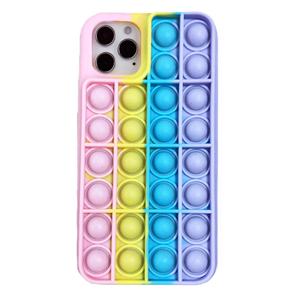 iPhone 12 Pro Max hoesje - Backcover - Pop it - Siliconen - Geel afbeelding