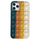 iPhone 12 Pro Max hoesje - Backcover - Pop it - Siliconen - Zeeblauw/Oranje
