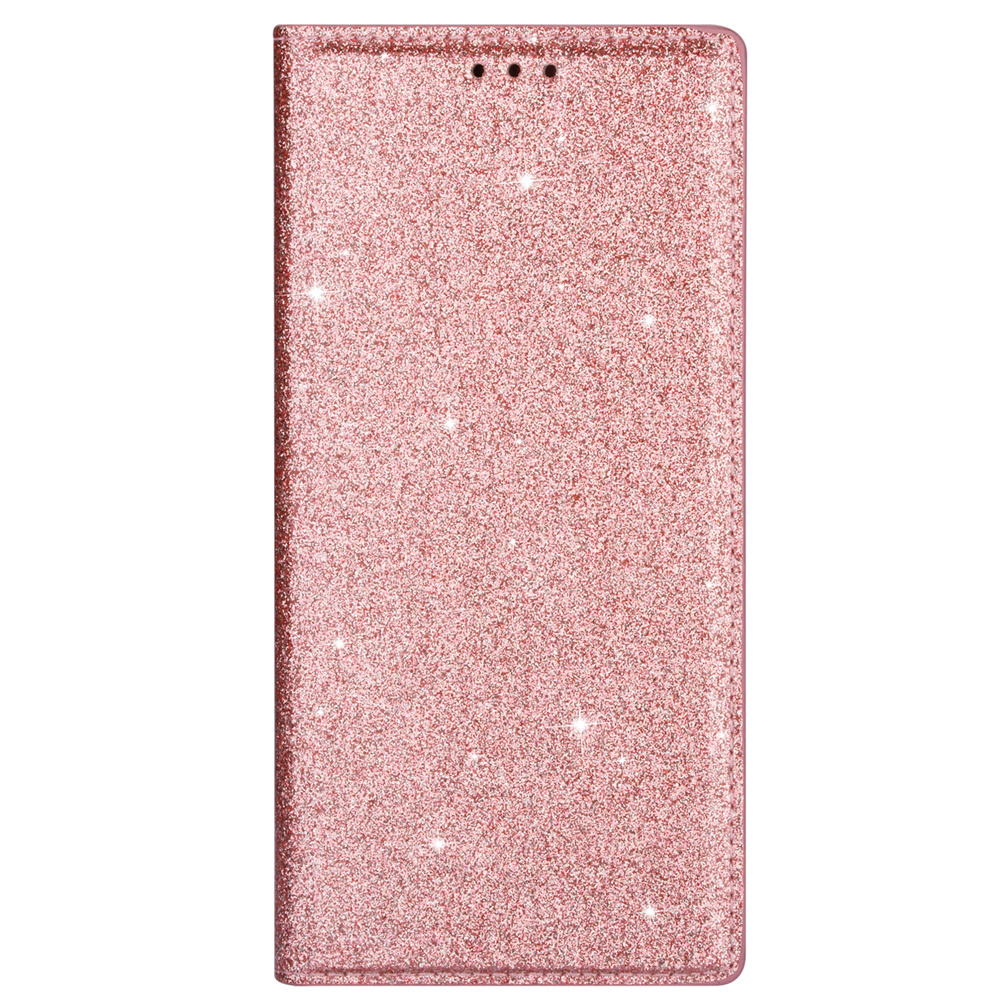 Samsung Galaxy A72 hoesje - Bookcase - Pasjeshouder - Portemonnee - Glitter - TPU - Rose Goud afbeelding