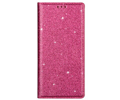 JVS Products Xiaomi Redmi Note 11 Pro hoesje - Bookcase - Pasjeshouder - Portemonnee - Glitter - TPU - Roze