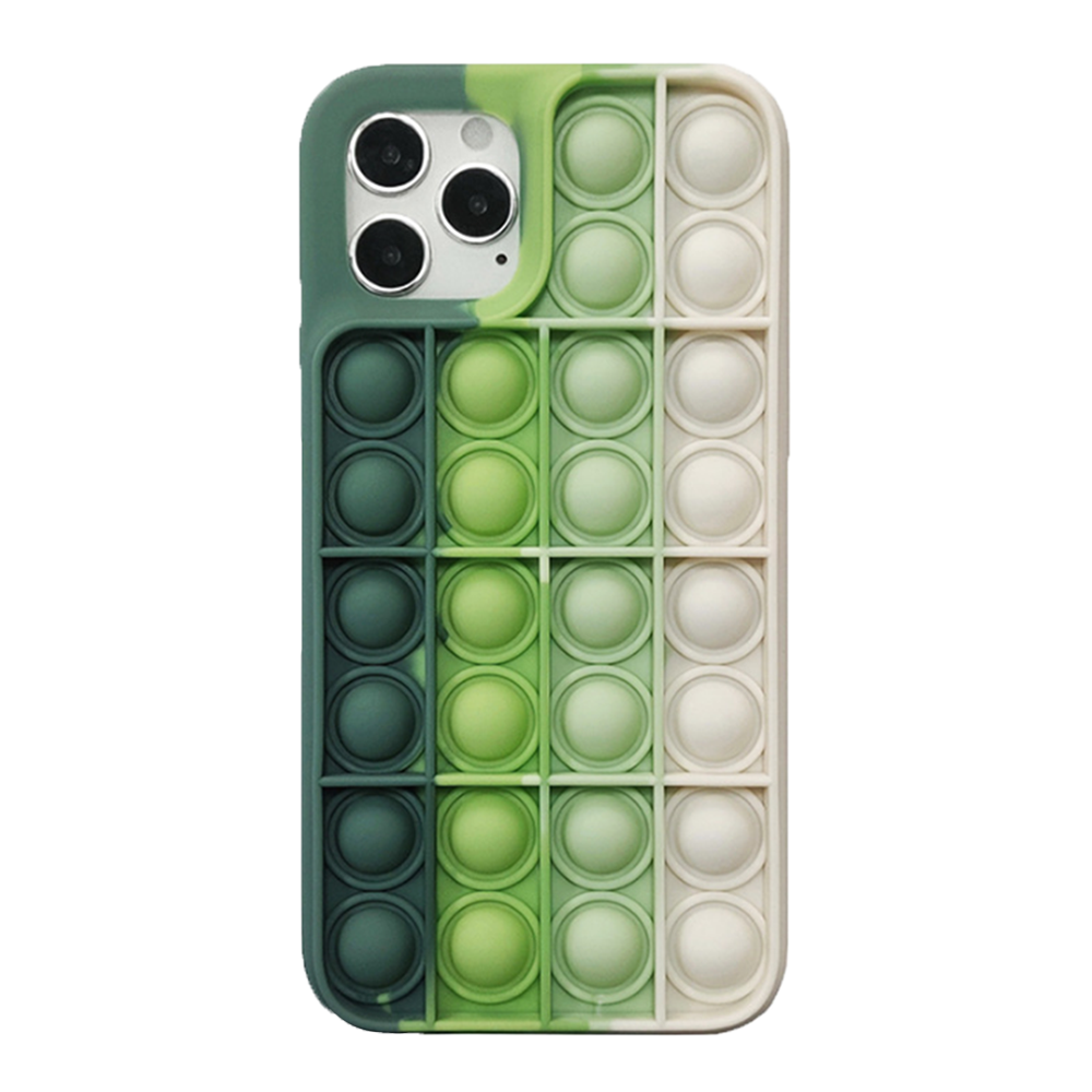 iPhone XS Max hoesje - Backcover - Pop it - Siliconen - Donkergroen/Lichtgroen afbeelding