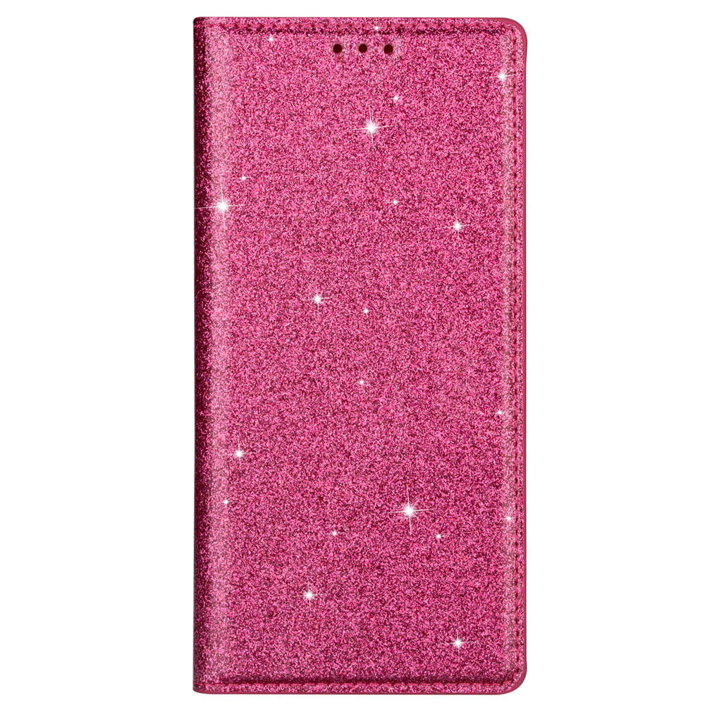 iPhone SE 2020 hoesje - Bookcase - Pasjeshouder - Portemonnee - Glitter - TPU - Roze afbeelding