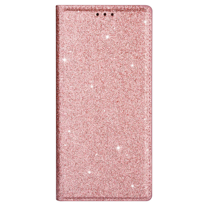 JVS Products Samsung Galaxy S20 hoesje - Bookcase - Pasjeshouder - Portemonnee - Glitter - TPU - Rose Goud