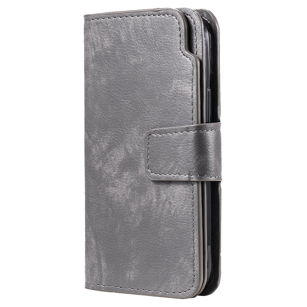 iPhone 15 Pro hoesje - Bookcase - Pasjeshouder - Portemonnee - Luxe - Kunstleer - Grijs afbeelding