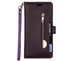 JVS Products iPhone 15 Pro Max hoesje - Bookcase - Koord - Pasjeshouder - Portemonnee - Rits - Kunstleer - Paars