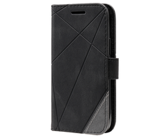 JVS Products iPhone 15 hoesje - Bookcase - Pasjeshouder - Portemonnee - Patroon - Kunstleer - Zwart