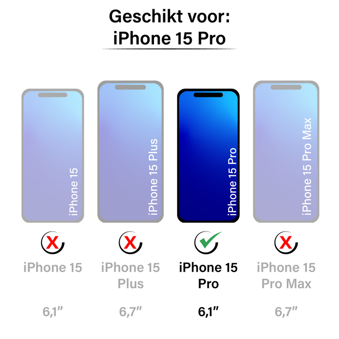 JVS Products iPhone 15 Pro hoesje -  Backcover -  Pasjeshouder -  Portemonnee -  Kunstleer -  Rood
