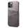 iPhone 15 Plus hoesje -  Backcover -  Pasjeshouder -  Portemonnee -  Kunstleer -  Grijs