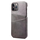 iPhone 15 Pro hoesje -  Backcover -  Pasjeshouder -  Portemonnee -  Kunstleer -  Grijs