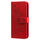 iPhone 15 Plus hoesje -  Bookcase -  Pasjeshouder -  Portemonnee -  Bloemenprint -  Kunstleer -  Rood