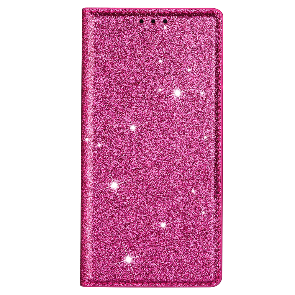 iPhone 15 Pro hoesje - Bookcase - Pasjeshouder - Portemonnee - Glitter - TPU - Roze afbeelding
