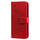 iPhone 15 Pro hoesje -  Bookcase -  Pasjeshouder -  Portemonnee -  Bloemenprint -  Kunstleer -  Rood