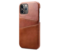 JVS Products iPhone 15 Pro hoesje - Backcover - Pasjeshouder - Portemonnee - Kunstleer - Donkerbruin