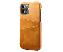 JVS Products iPhone 15 hoesje - Backcover - Pasjeshouder - Portemonnee - Kunstleer - Lichtbruin
