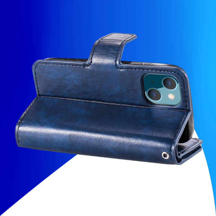 JVS Products iPhone 15 hoesje - Bookcase - Pasjeshouder - Portemonnee - Luxe - Kunstleer - Blauw